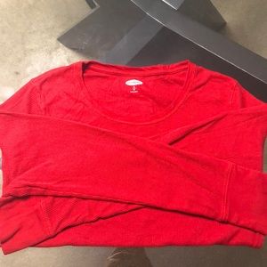 Red waffle shirt long sleeve